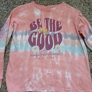 Simply Southern Kids Long Sleeve Tee - Pink and White